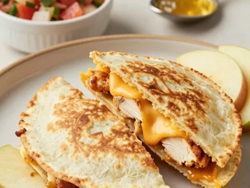 Easy Apple Chicken Quesadilla Recipe with Cheddar