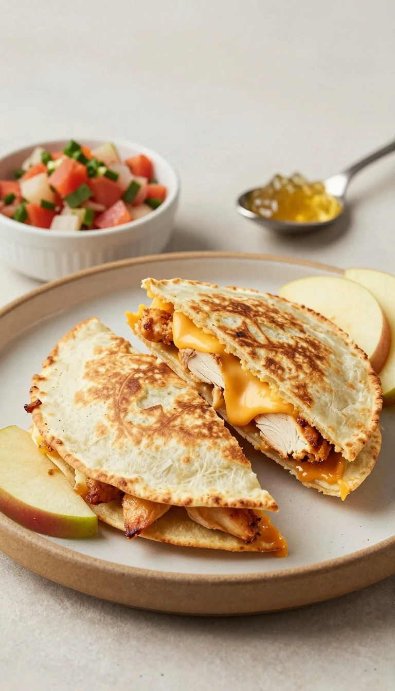 Easy Apple Chicken Quesadilla Recipe with Cheddar