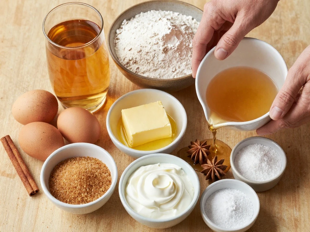 Ingredients for apple cider donut cake
