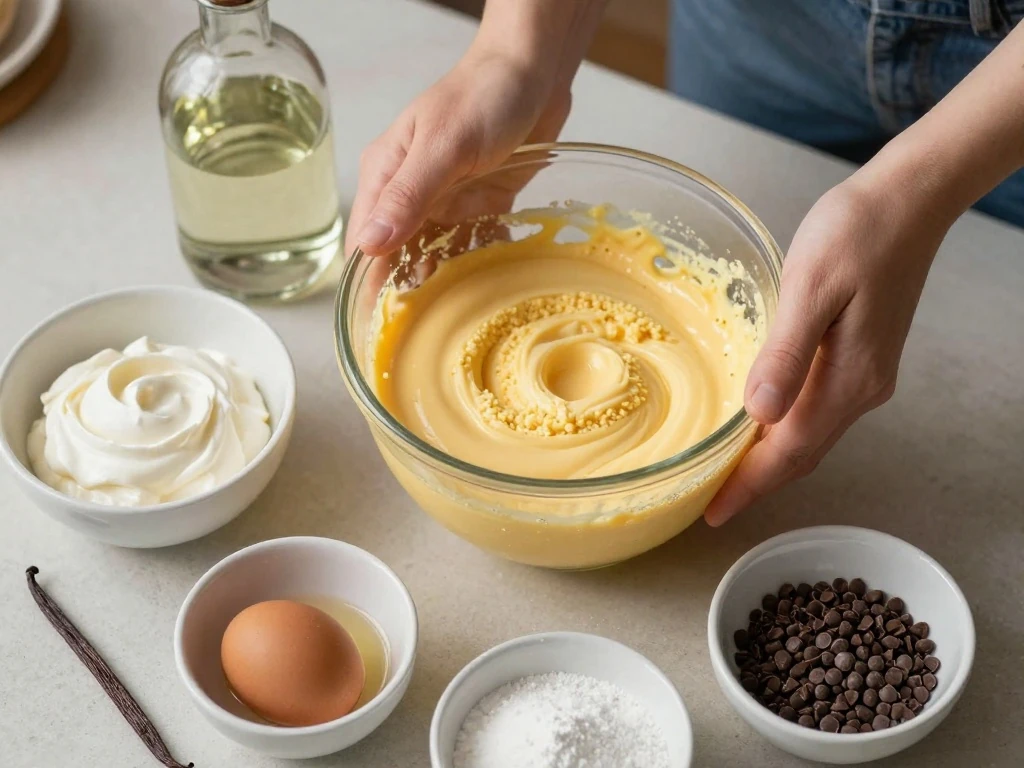 Ingredients for an easy bakery-style pudding cake