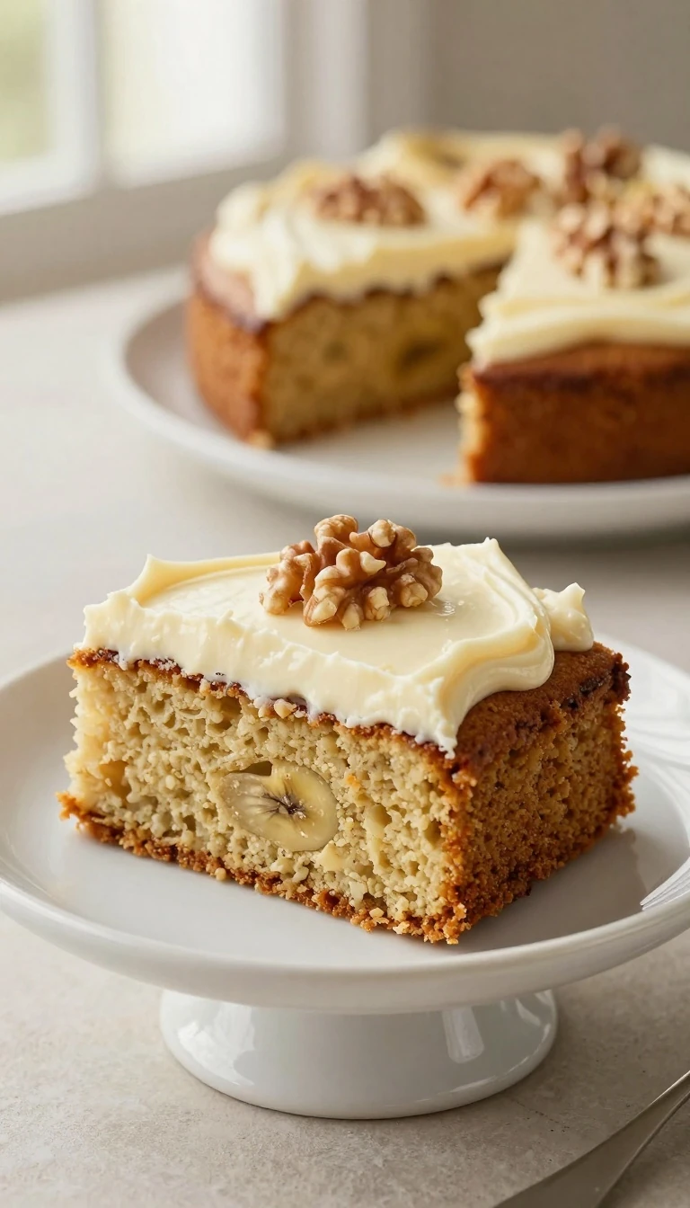 Moist Banana Cake Recipe with Cream Cheese Frosting