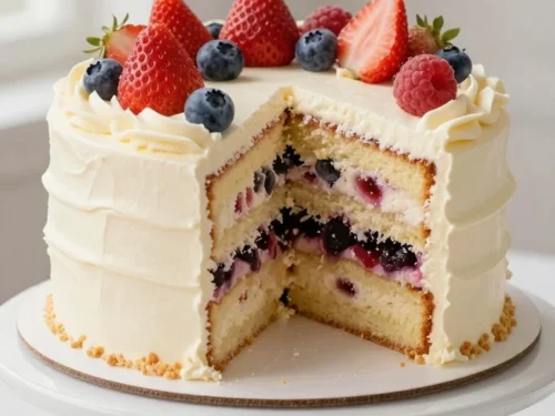 Berry Chantilly Cake Recipe with Fresh Berries and Mascarpone Frosting
