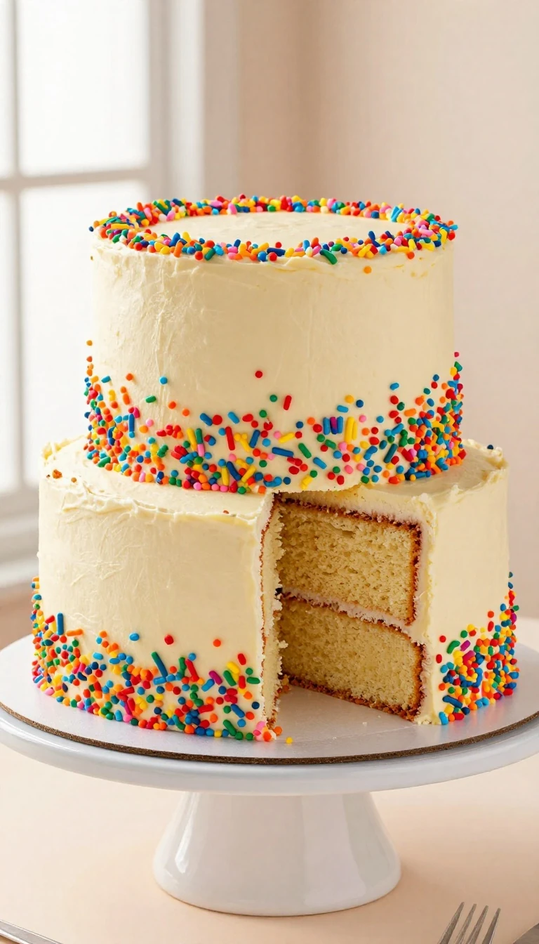 Birthday Cake Recipe: Classic Vanilla Funfetti Layer Cake