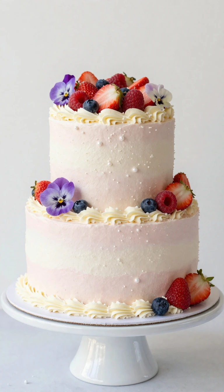 Birthday Cake for Women: Elegant Berry Vanilla Layer Cake
