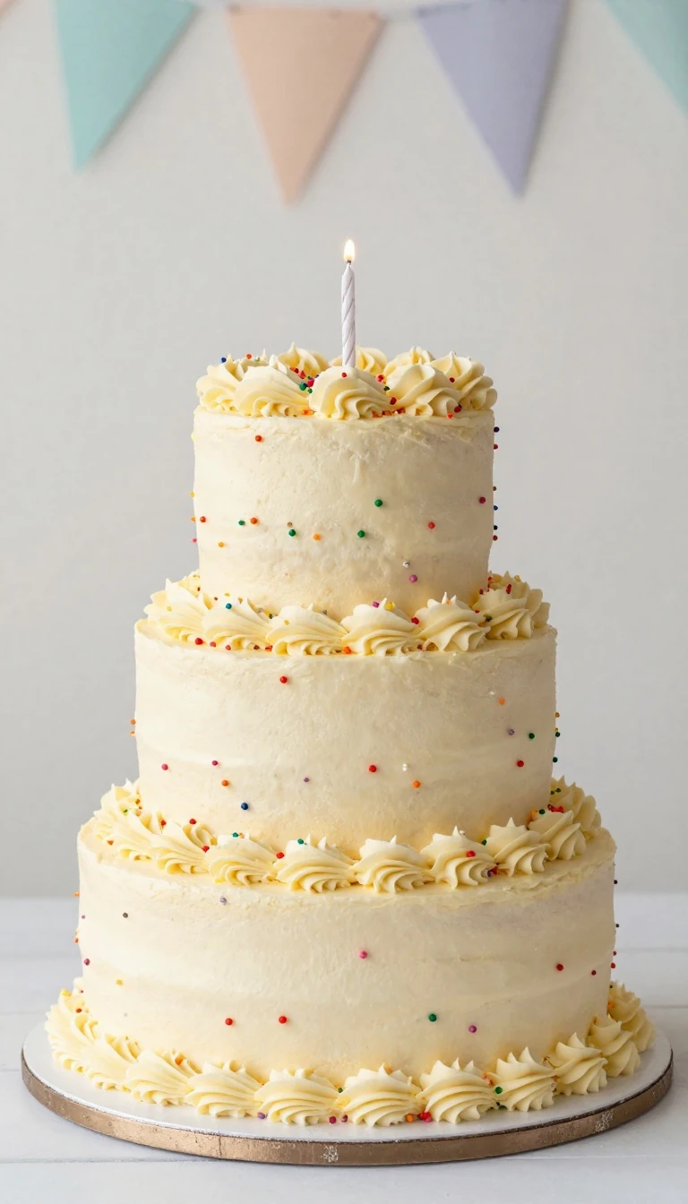 Birthday Cake Ideas: Classic Vanilla Confetti Cake with Buttercream