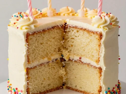 Homemade Birthday Cake Recipe with Fluffy Vanilla Layers and Buttercream