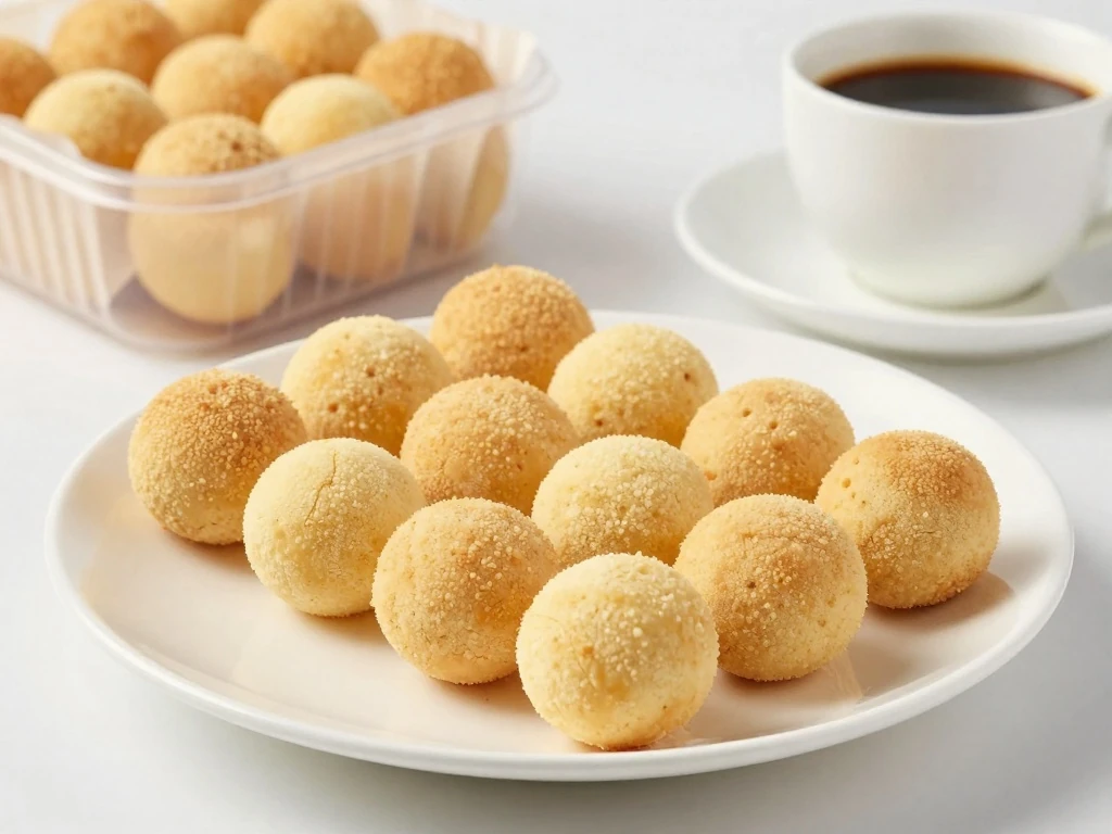 Cake balls ready to serve with coffee