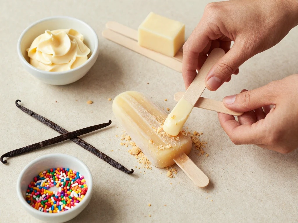 Ingredients for an easy cakesicles recipe