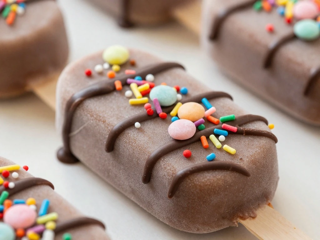 Decorated cakesicles with drizzle and sprinkles