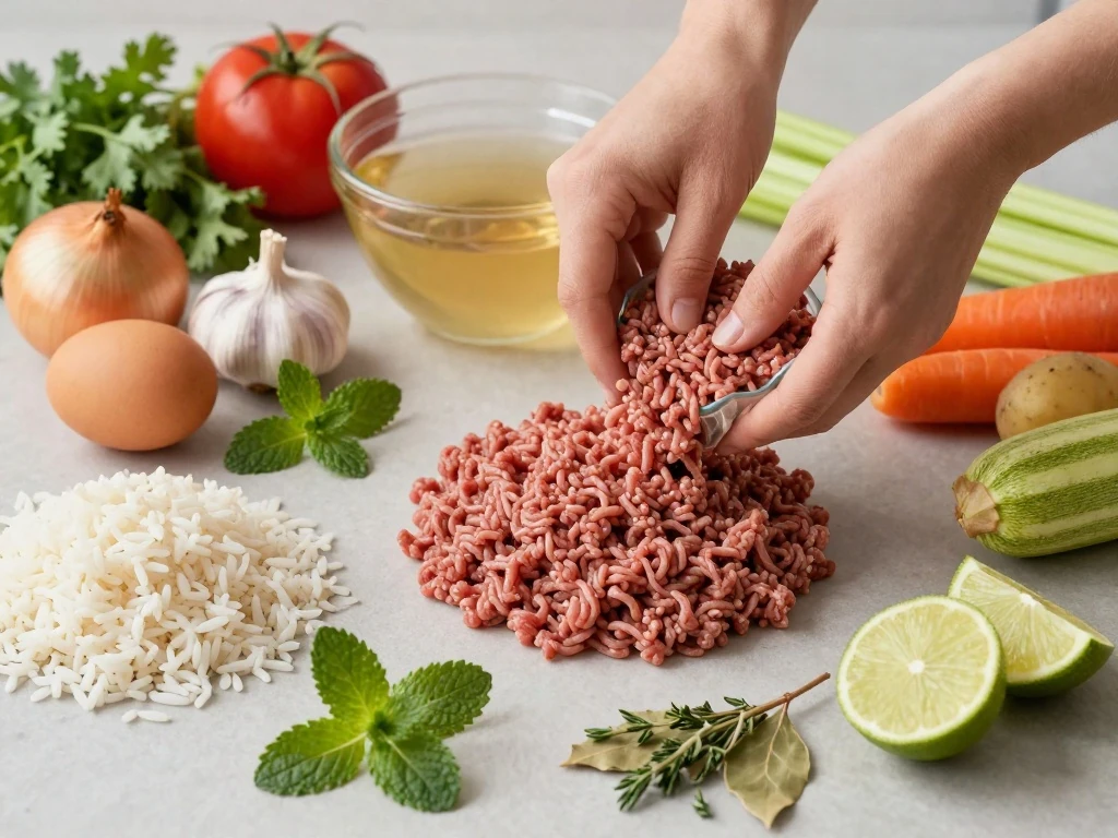 Ingredients for caldo de albondigas meatball soup