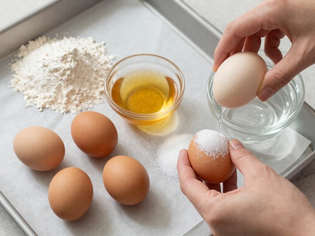 Ingredients for an easy Castella cake recipe