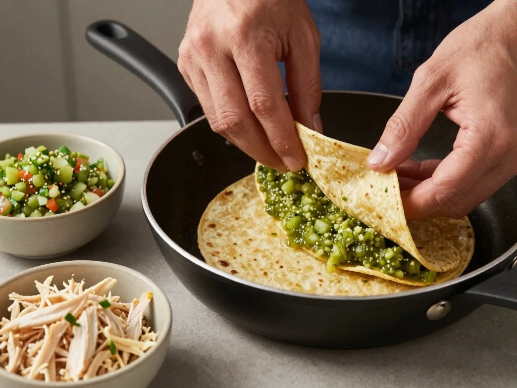 Warming corn tortillas before making enchiladas
