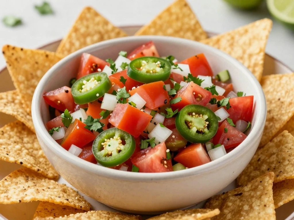 Fresh Chris' Mexican Salsa served with tortilla chips