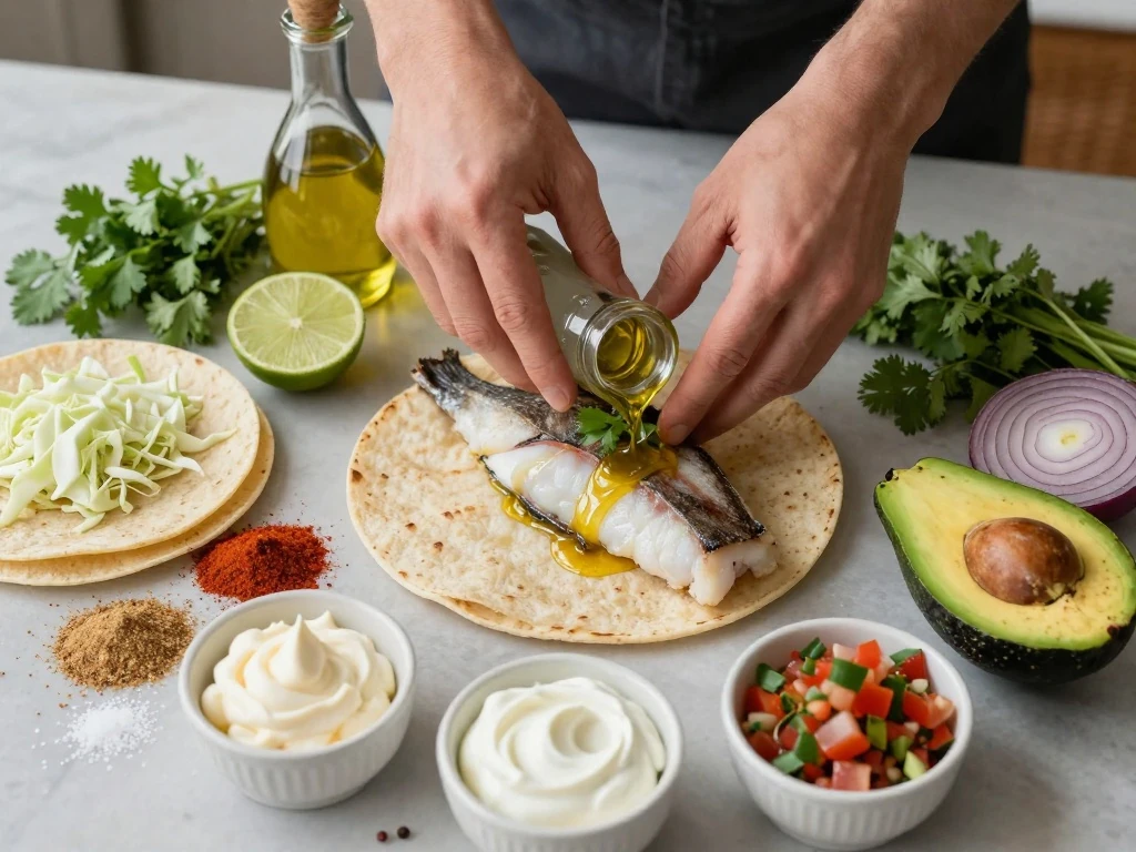 Ingredients for Cody's halibut tacos
