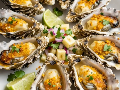 Curried Oysters with Banana Salsa Recipe Curried Oysters with Banana Salsa Recipe