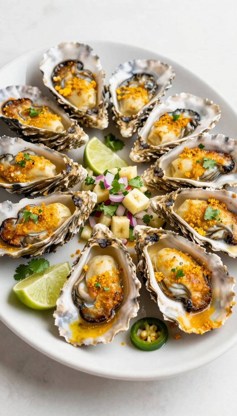 Curried Oysters with Banana Salsa Recipe