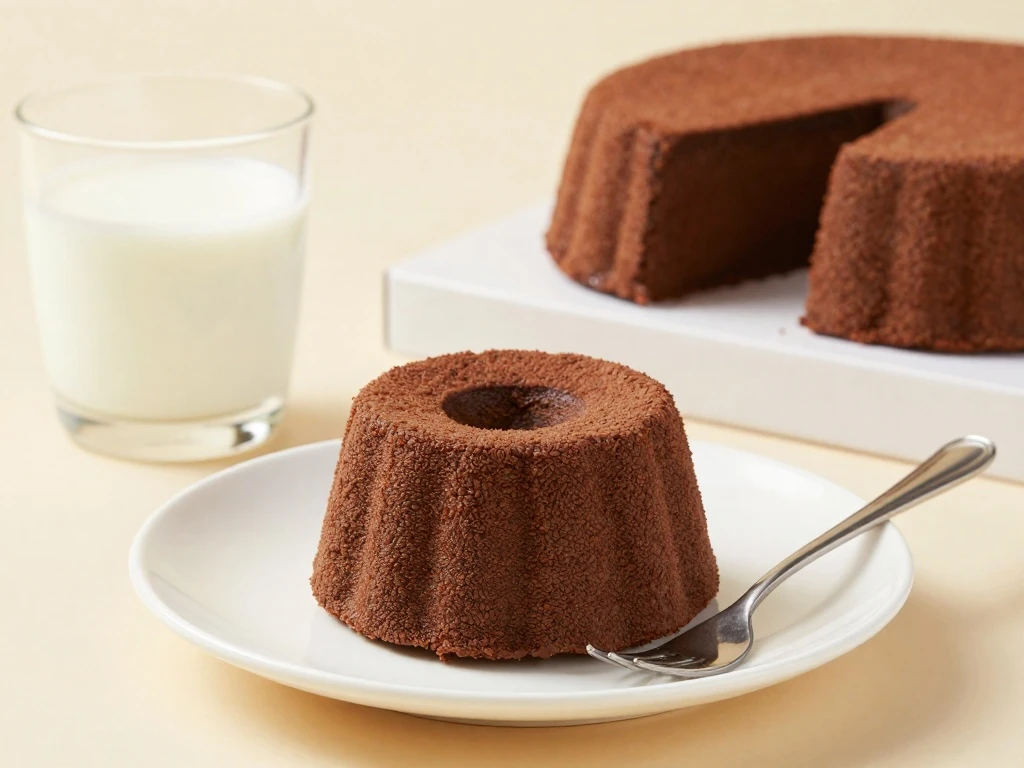 Individual chocolate dream cake ready to serve