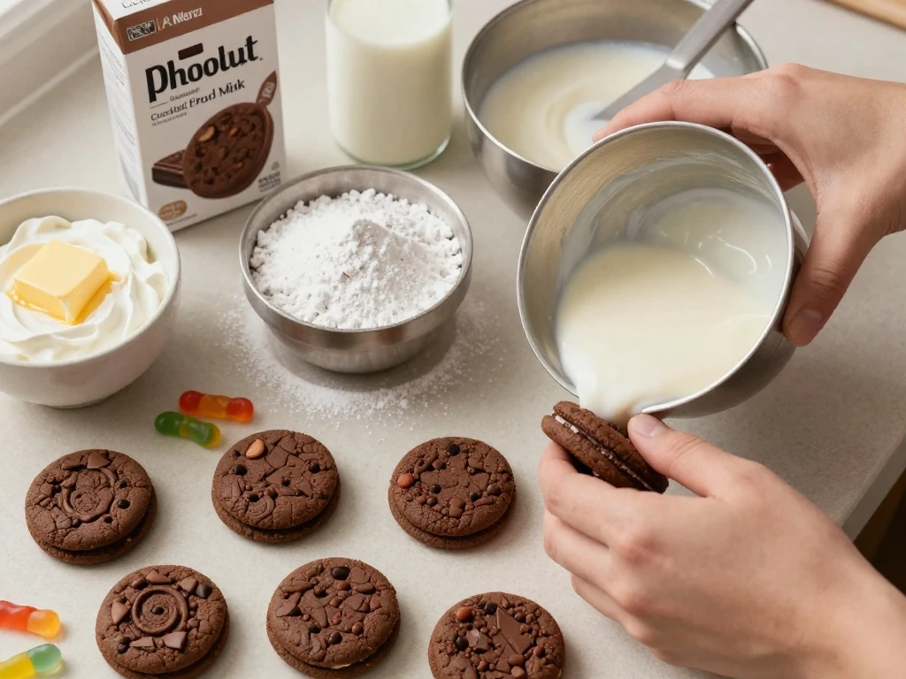 Ingredients for homemade Easy Dirt Cake