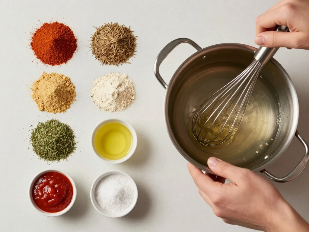 Ingredients for easy homemade enchilada sauce