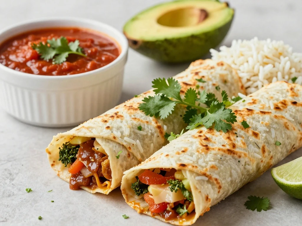 Homemade enchilada sauce served with enchiladas, burrito, and rice