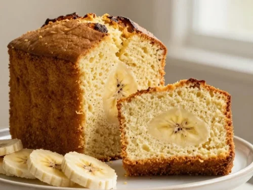 Fluffy Eggless Banana Cake Recipe