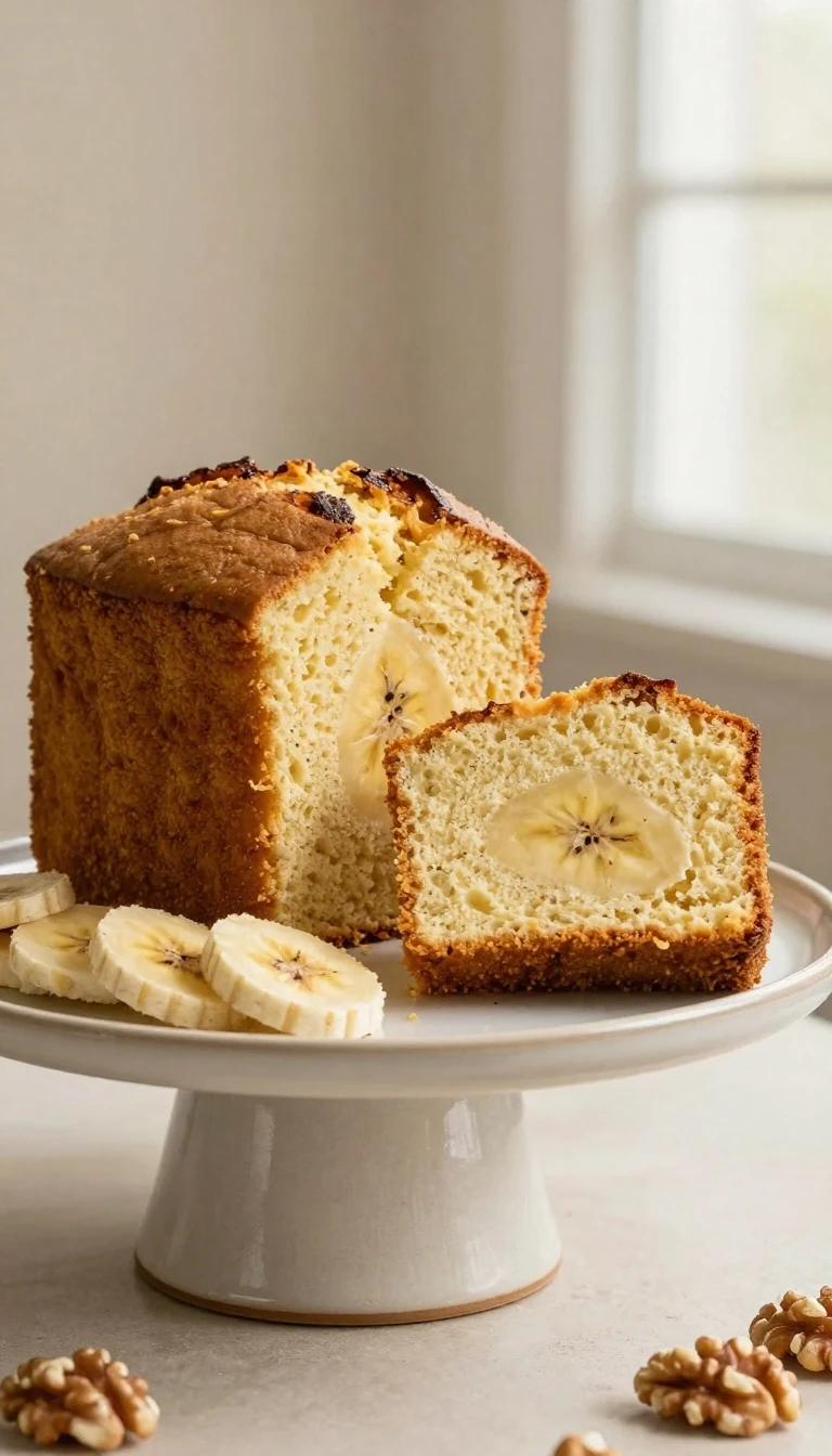 Fluffy Eggless Banana Cake Recipe