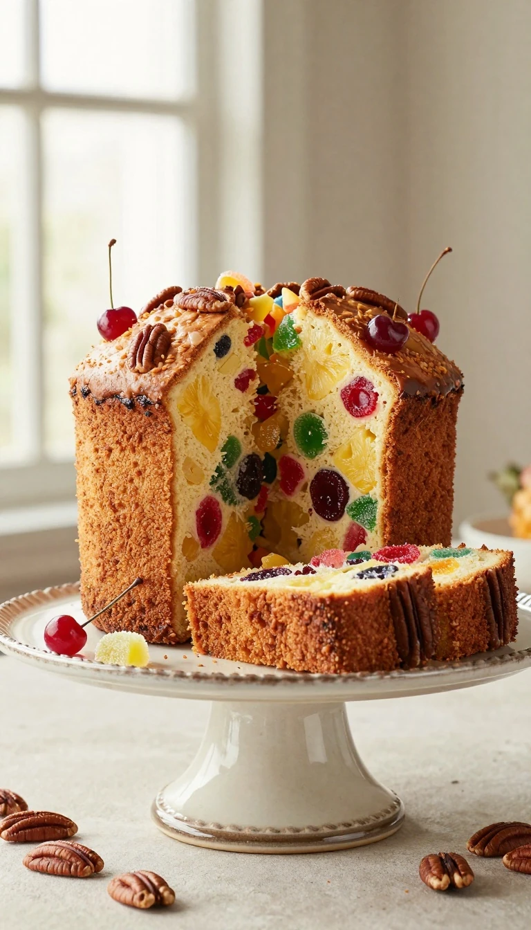Old-Fashioned Fruit Cake Recipe with Candied Fruit and Nuts