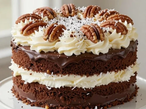 German Chocolate Cake Recipe with Coconut-Pecan Frosting