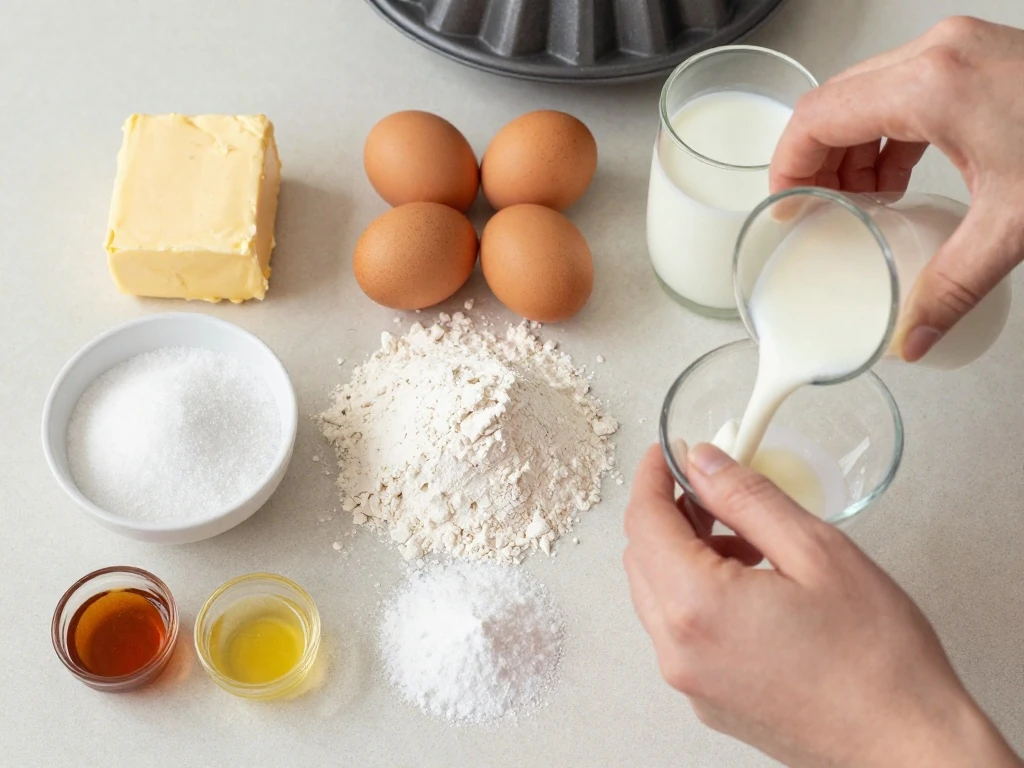 Ingredients for Grandma’s Secret Perfect Pound Cake