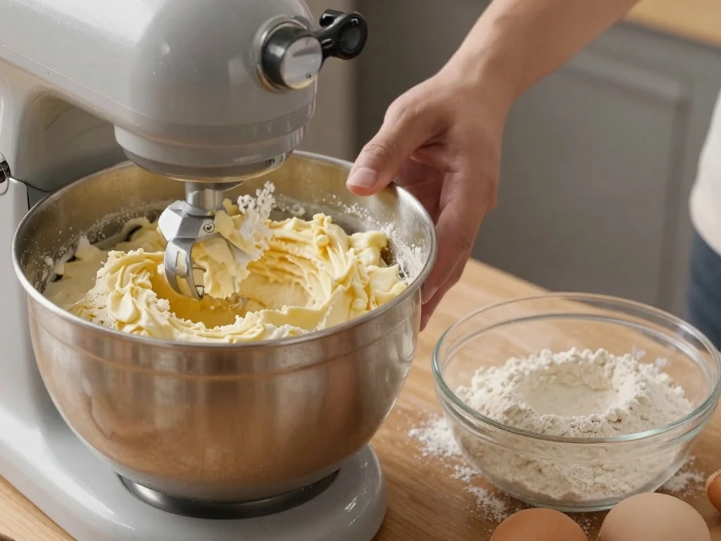 Creaming butter and sugar for pound cake batter