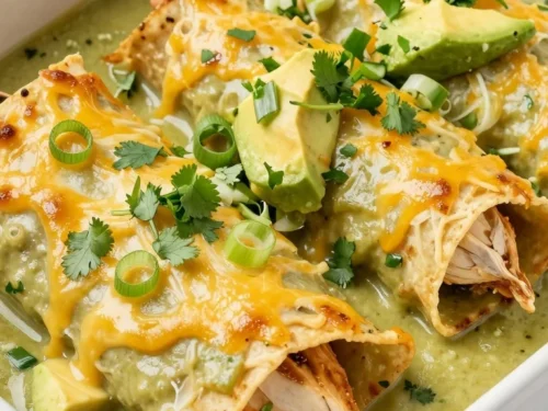 Creamy Green Chile Chicken Enchiladas Recipe