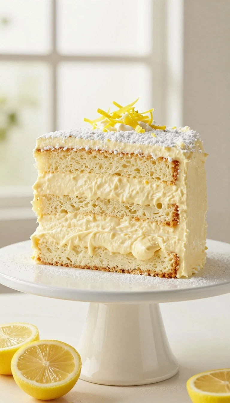 Heavenly Italian Lemon Cream Cake Recipe
