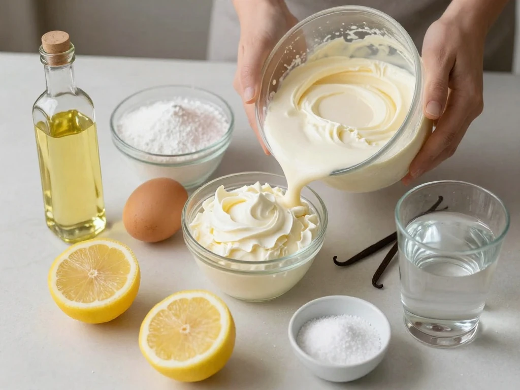 Ingredients for Heavenly Italian Lemon Cream Cake