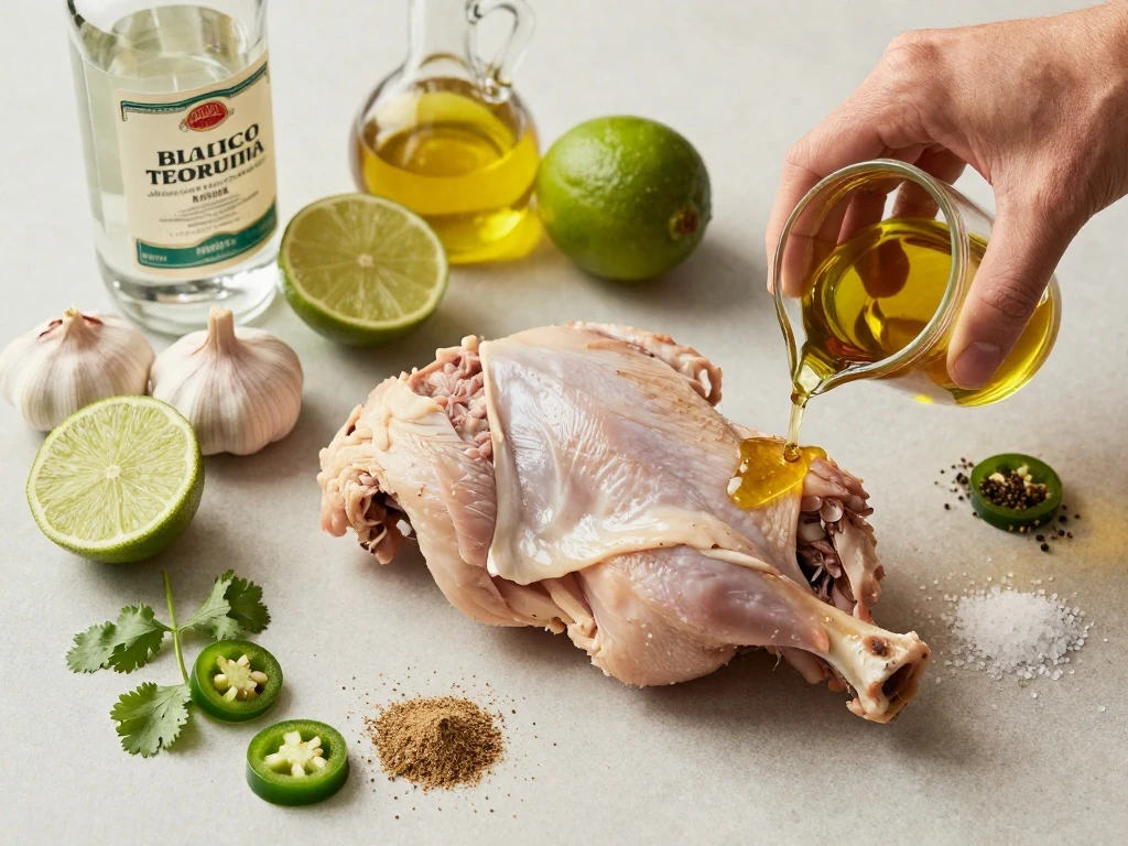 Ingredients for honey tequila lime chicken marinade