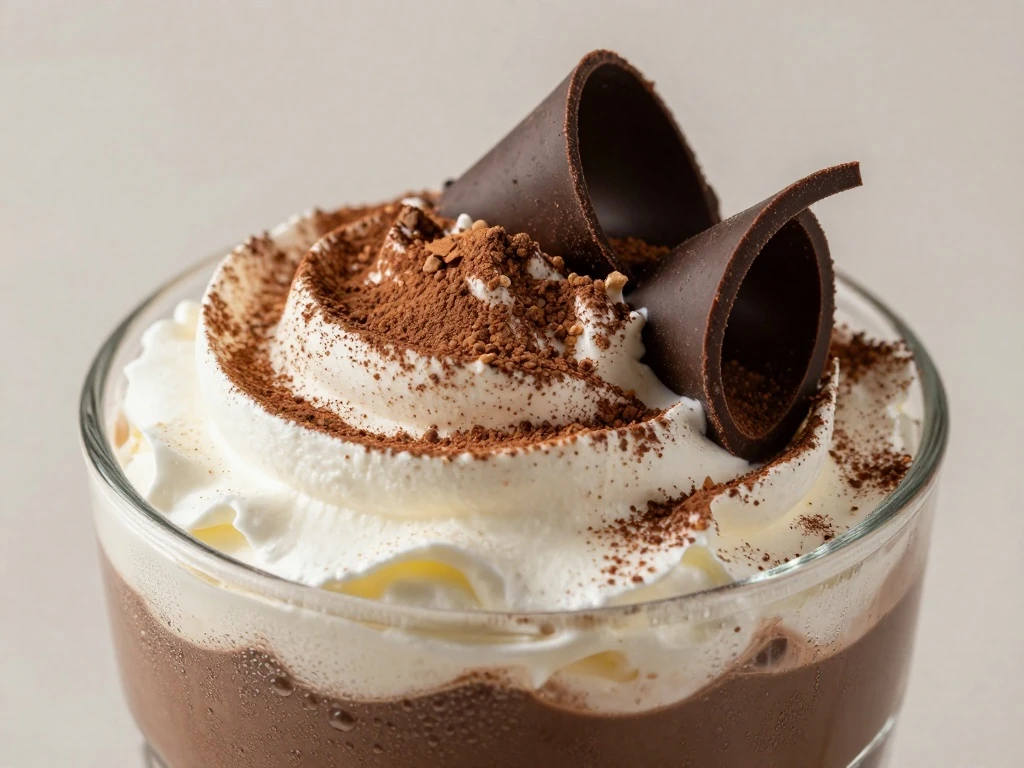 Close-up garnish on iced Mexican chocolate
