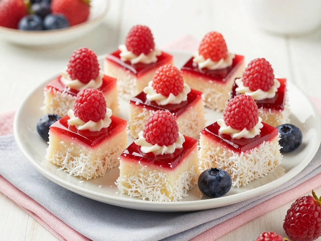 Platter of Australian jelly cakes served for a special occasion