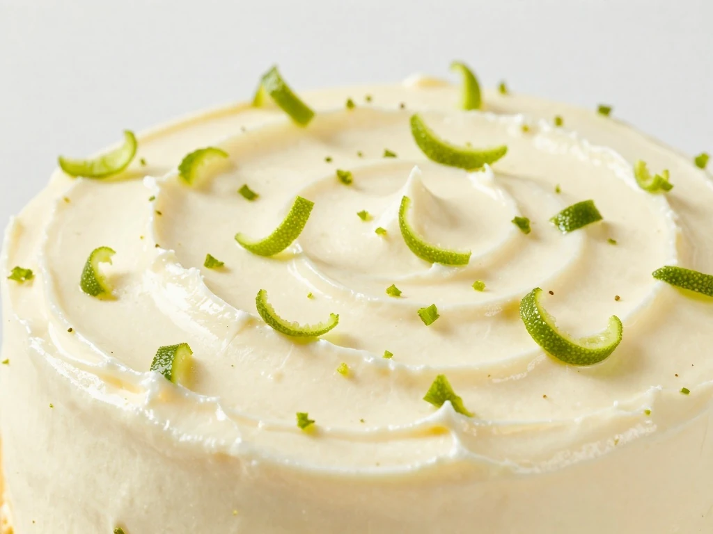 Key lime cake topped with fresh grated lime zest