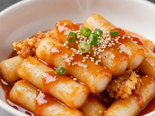 Easy Korean Rice Cake Recipe (Tteokbokki) with Chewy Rice Cakes