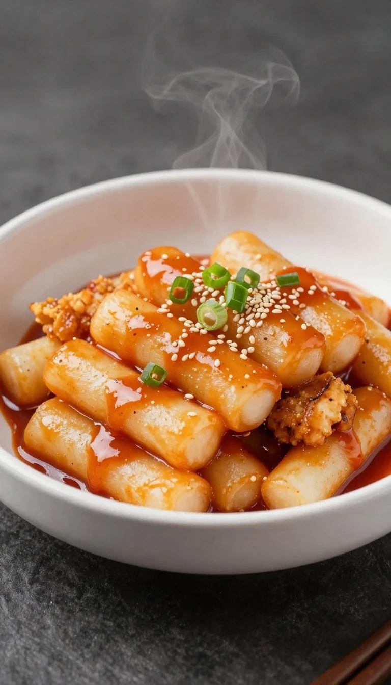 Easy Korean Rice Cake Recipe (Tteokbokki) with Chewy Rice Cakes