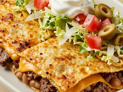Layered Tostada Bake Recipe with Beef, Beans, and Cheesy Corn Tortillas