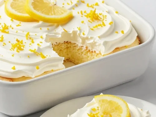 Easy Lemon Poke Cake Recipe with Creamy Lemon Pudding