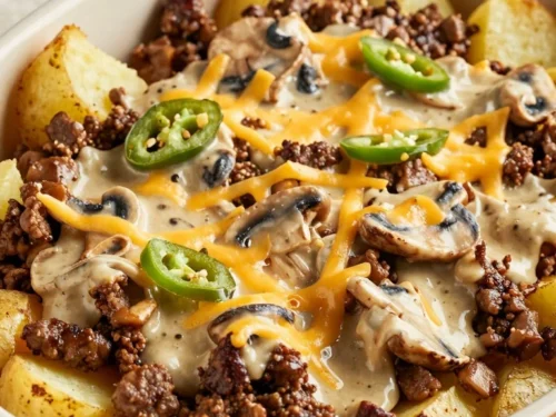 Linda's Mexican Scalloped Potatoes Recipe with Ground Beef and Green Chiles Linda's Mexican Scalloped Potatoes Recipe with Ground Beef and Green Chiles