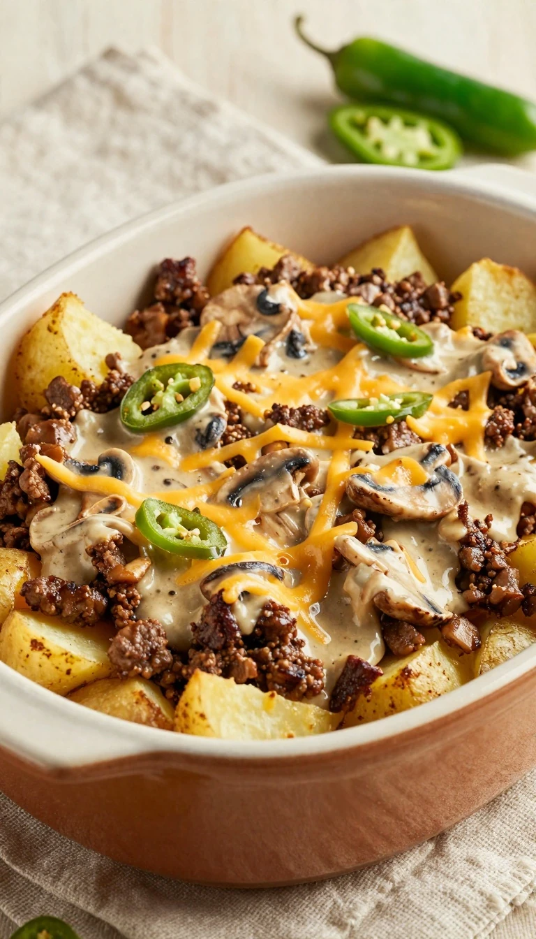 Linda's Mexican Scalloped Potatoes Recipe with Ground Beef and Green Chiles