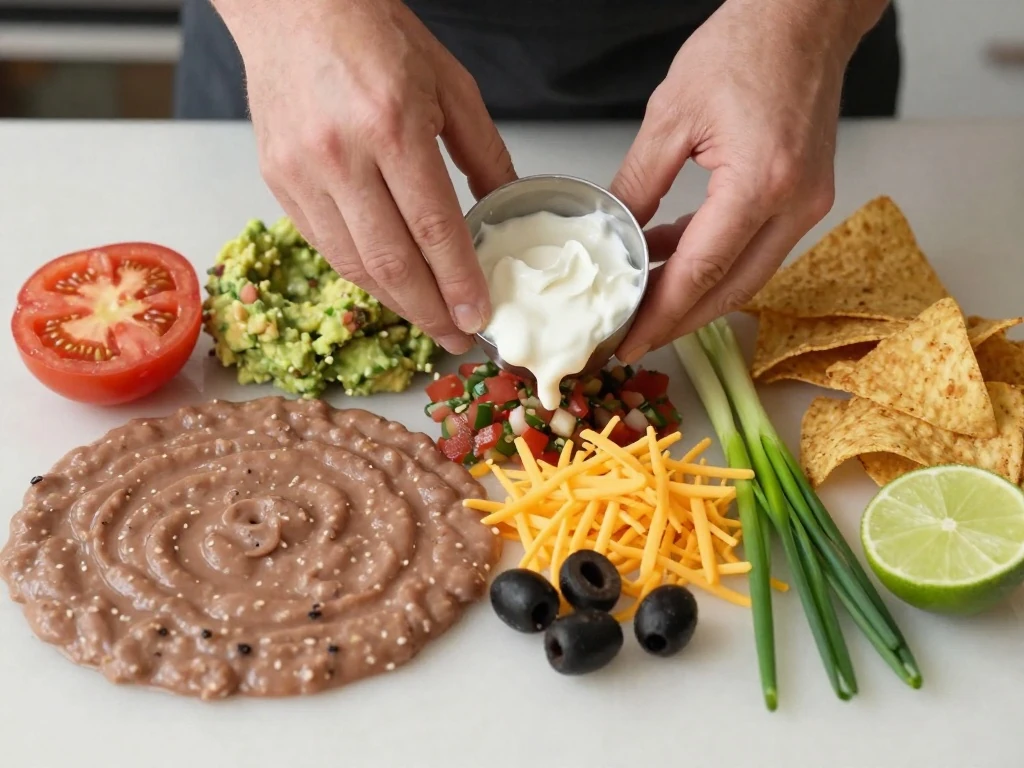 Ingredients for an easy Mexican dip recipe