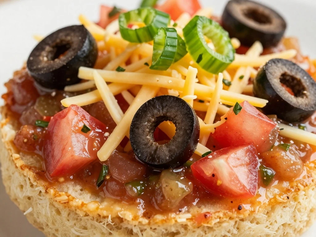 Close-up of fresh toppings on seven-layer Mexican dip