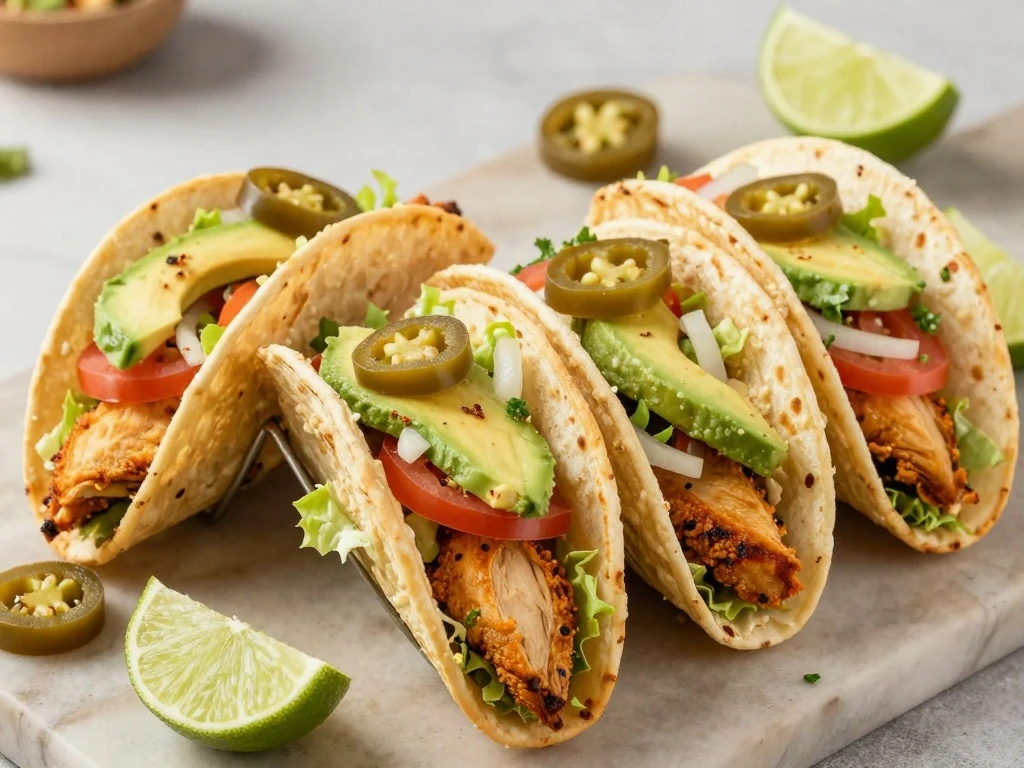 Four Mexican Milanese-style chicken tortas with fresh toppings