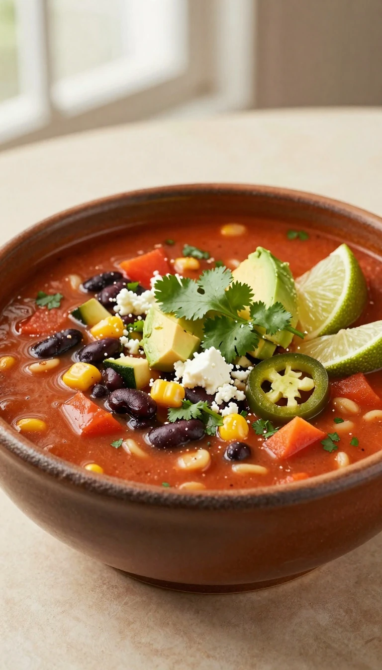 Mexican Minestrone Soup Recipe with Beans, Corn, and Zucchini