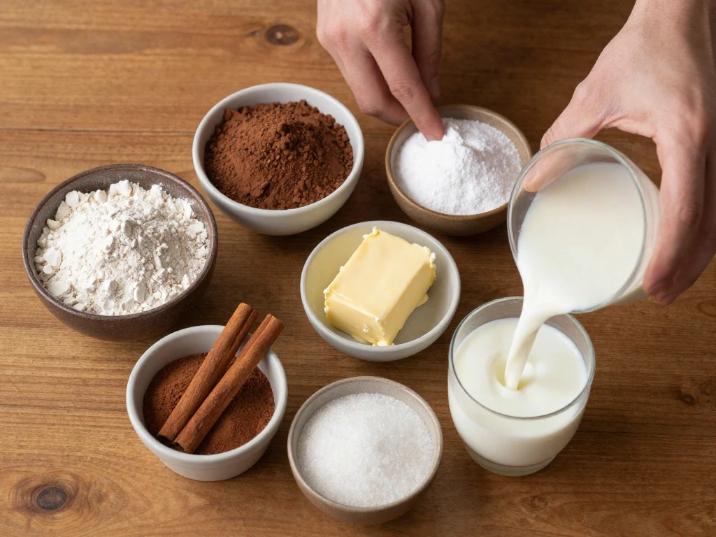 Ingredients for chocolate Mexican ojarascas cookies