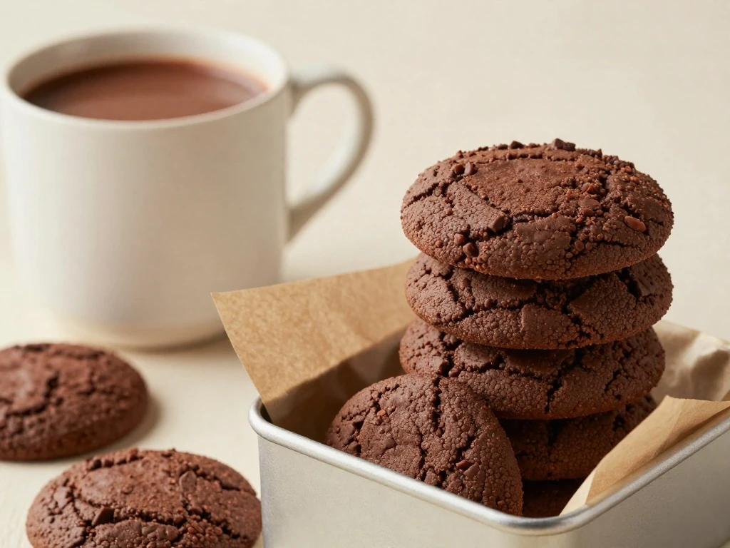 Chocolate ojarascas cookies served with Mexican hot chocolate