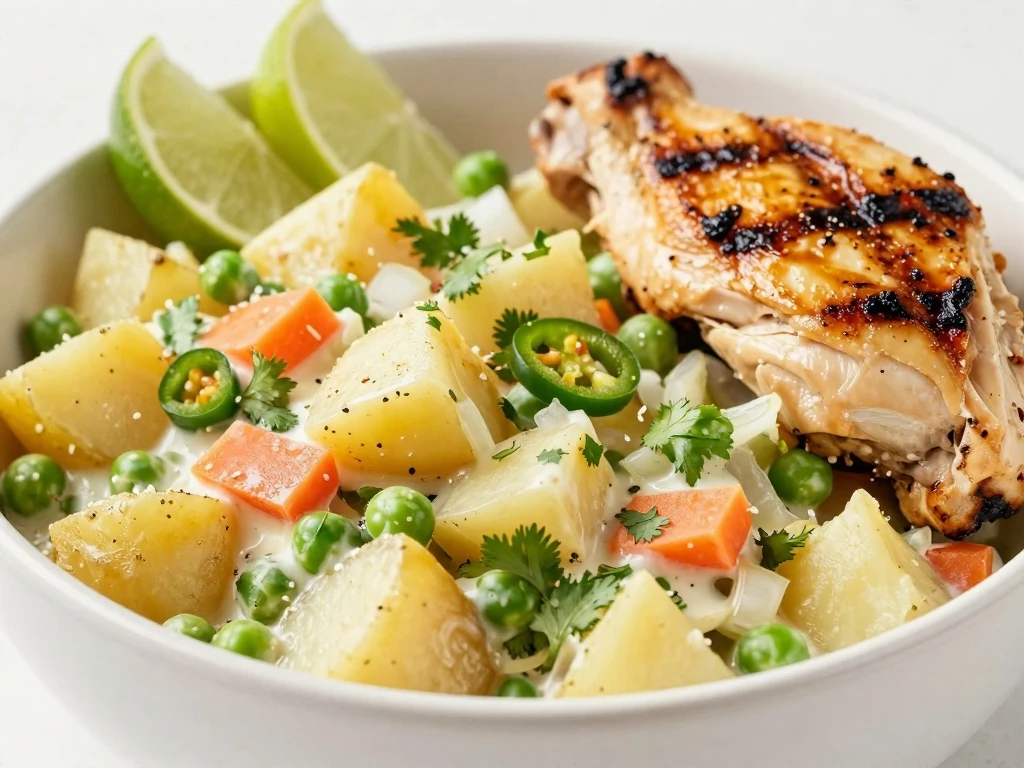 Classic Mexican potato salad served as a colorful side dish